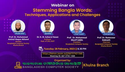 Webinar on Stemming Bangla Words: Techniques, Applications and Challenges